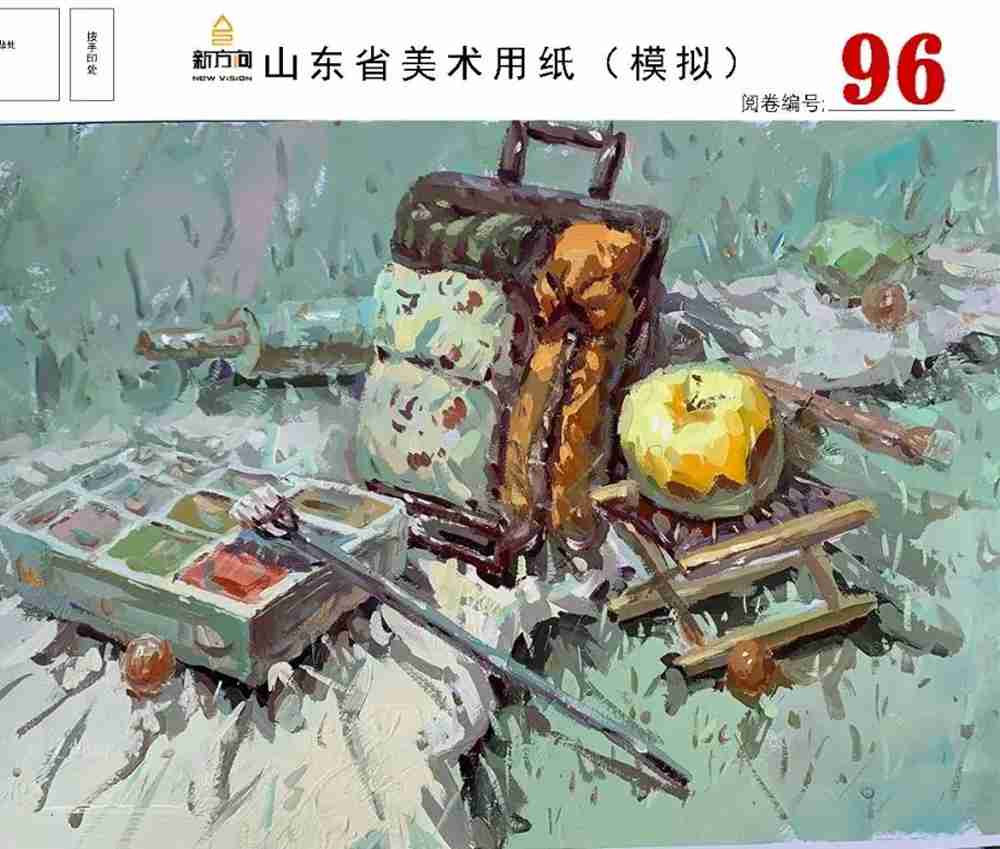 21届山东美术二模高分卷，广州美术高考画室觉得是神仙打架,16