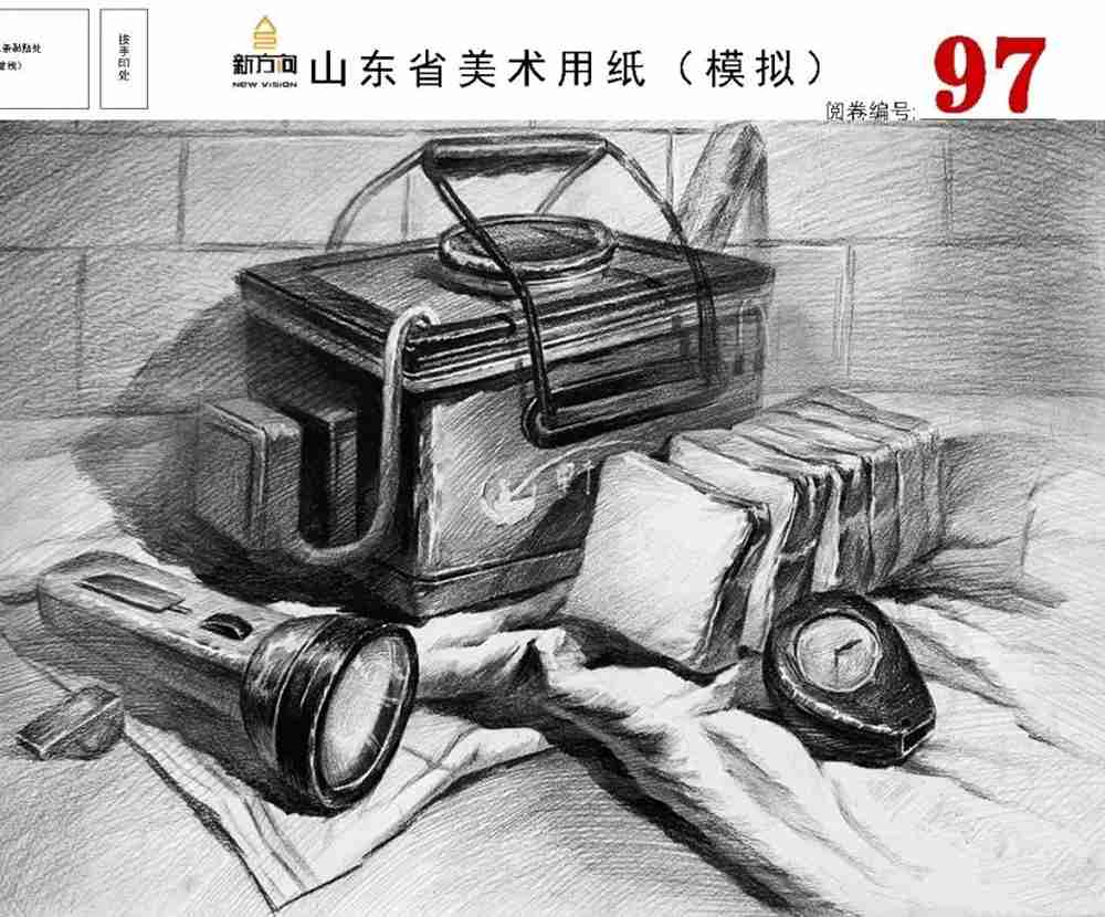 21届山东美术二模高分卷，广州美术高考画室觉得是神仙打架,39