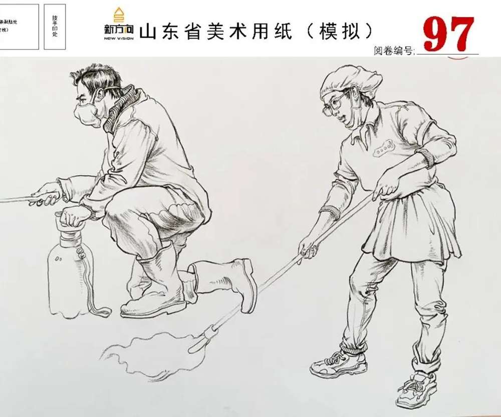21届山东美术二模高分卷，广州美术高考画室觉得是神仙打架,53