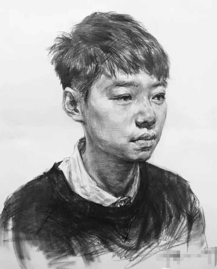  广州画室排名前三画室教你如何让你的素描头发看起来不死板粗糙有质感,46