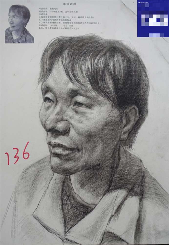 广州美术高考班分享江西三模素描高分卷，画面感很重要,12