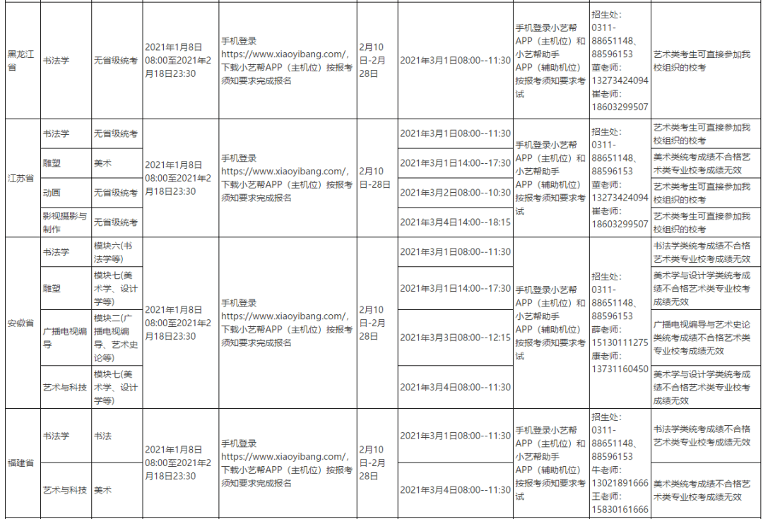 校考资讯 | 河北美术学院2021年招生简章、校考报考须知