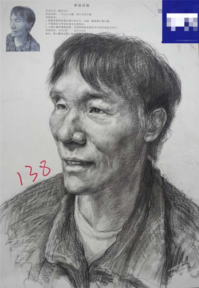 广州美术高考班分享江西三模素描高分卷，画面感很重要,01