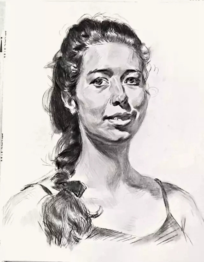 广州画室排名前十画室教学｜教你如何刻画扎大麻花辫的外国女青年,06