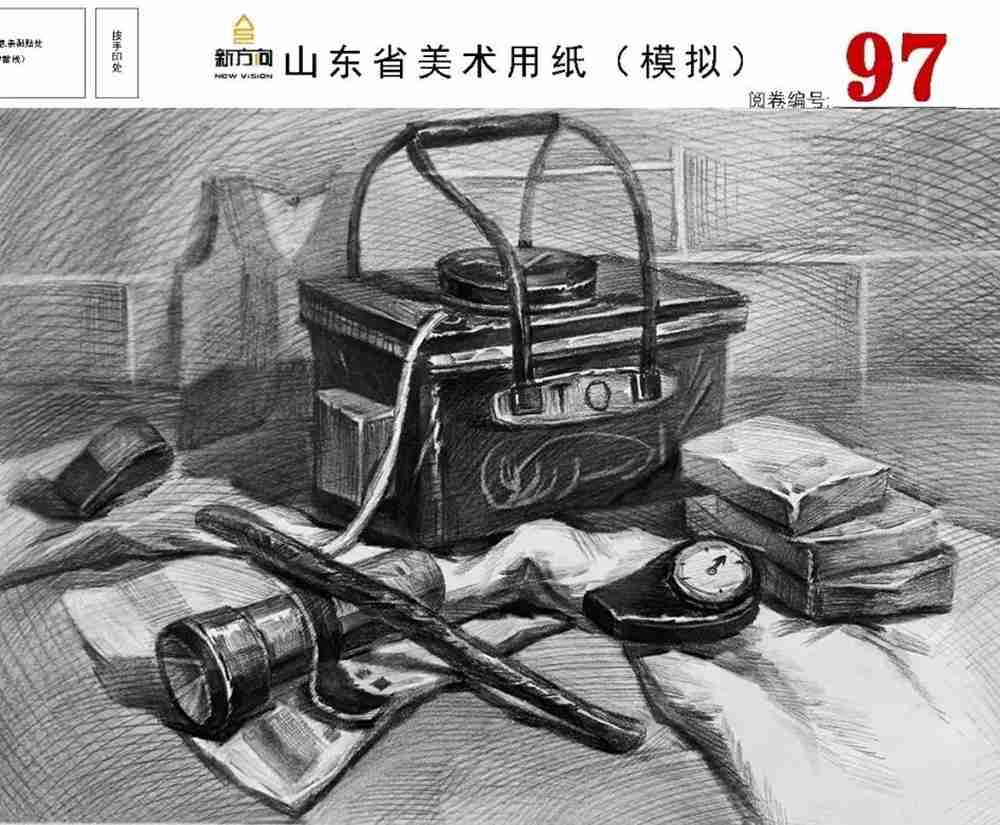 21届山东美术二模高分卷，广州美术高考画室觉得是神仙打架,38