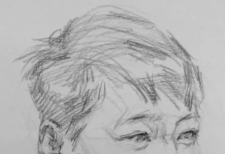  广州画室排名前三画室教你如何让你的素描头发看起来不死板粗糙有质感,43