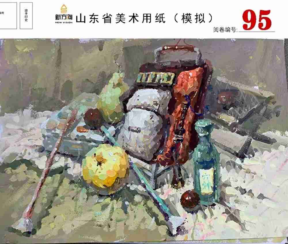 21届山东美术二模高分卷，广州美术高考画室觉得是神仙打架,19