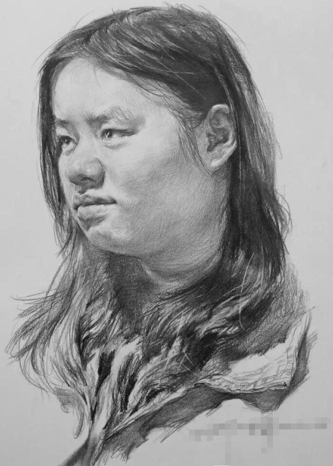  广州画室排名前三画室教你如何让你的素描头发看起来不死板粗糙有质感,61