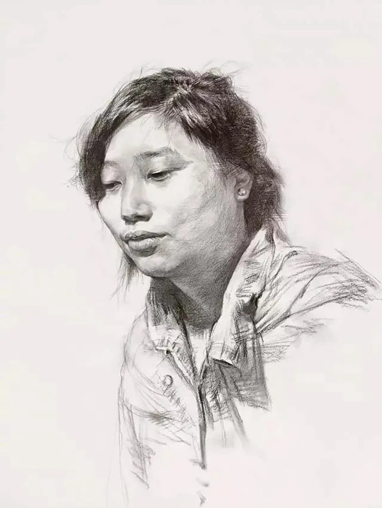 【广州画室基础巩固】女青年头像素描拿分点归纳,12