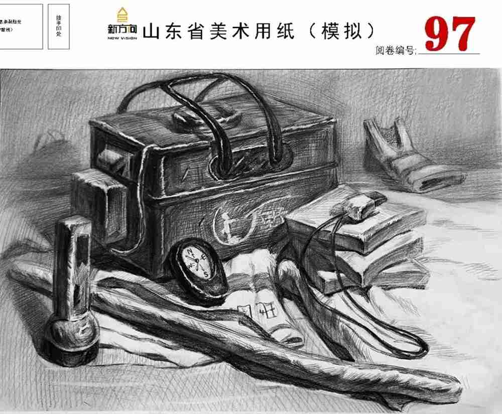 21届山东美术二模高分卷，广州美术高考画室觉得是神仙打架,34