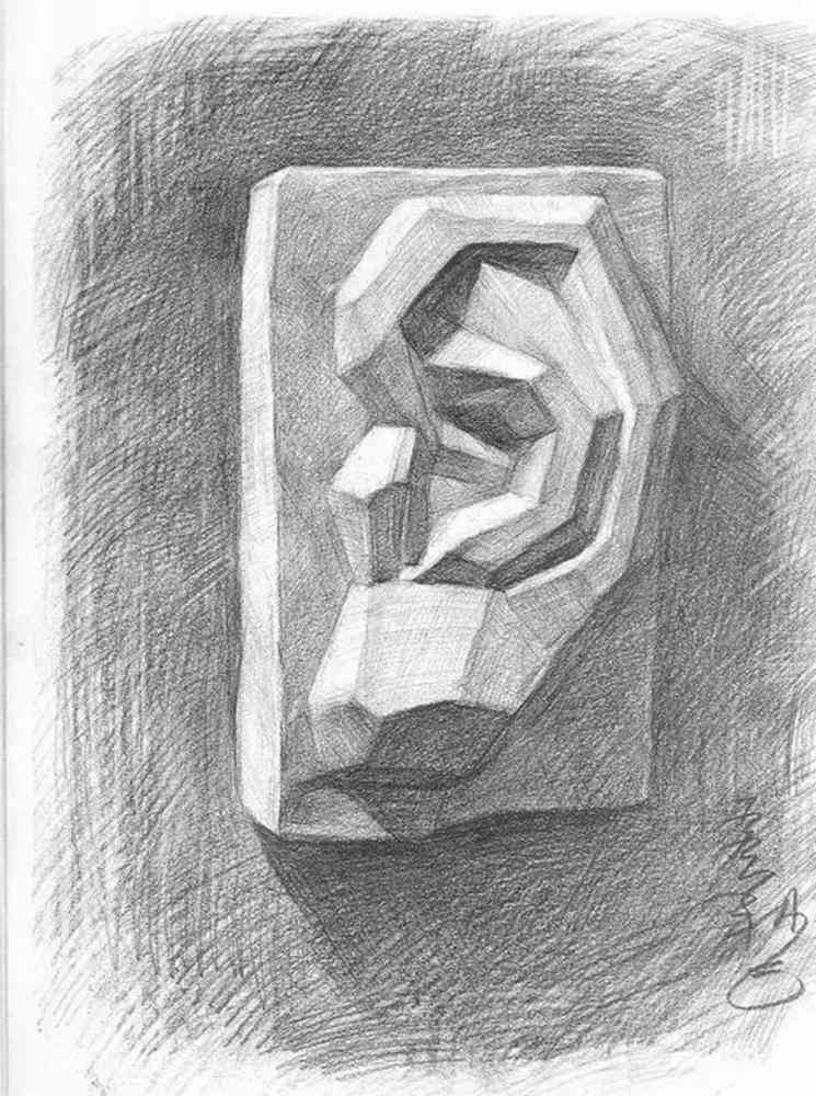 广州画室排名前十画室给你一组适合零基础临摹的素描教程,67