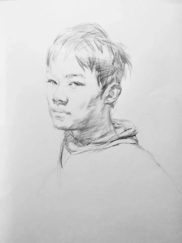  广州画室排名前三画室教你如何让你的素描头发看起来不死板粗糙有质感,67