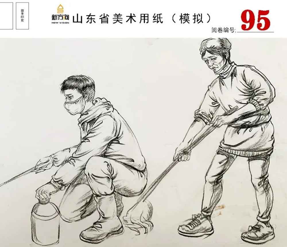 21届山东美术二模高分卷，广州美术高考画室觉得是神仙打架,68