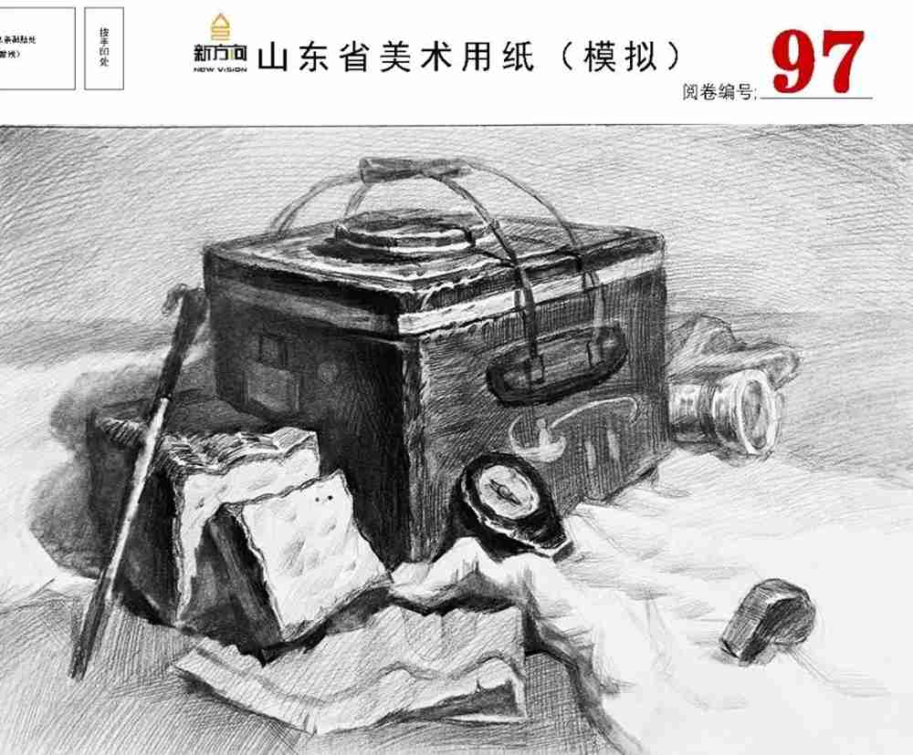 21届山东美术二模高分卷，广州美术高考画室觉得是神仙打架,35