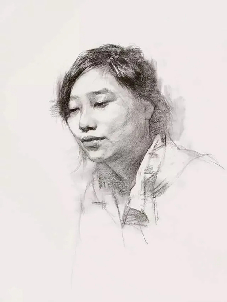 【广州画室基础巩固】女青年头像素描拿分点归纳,10