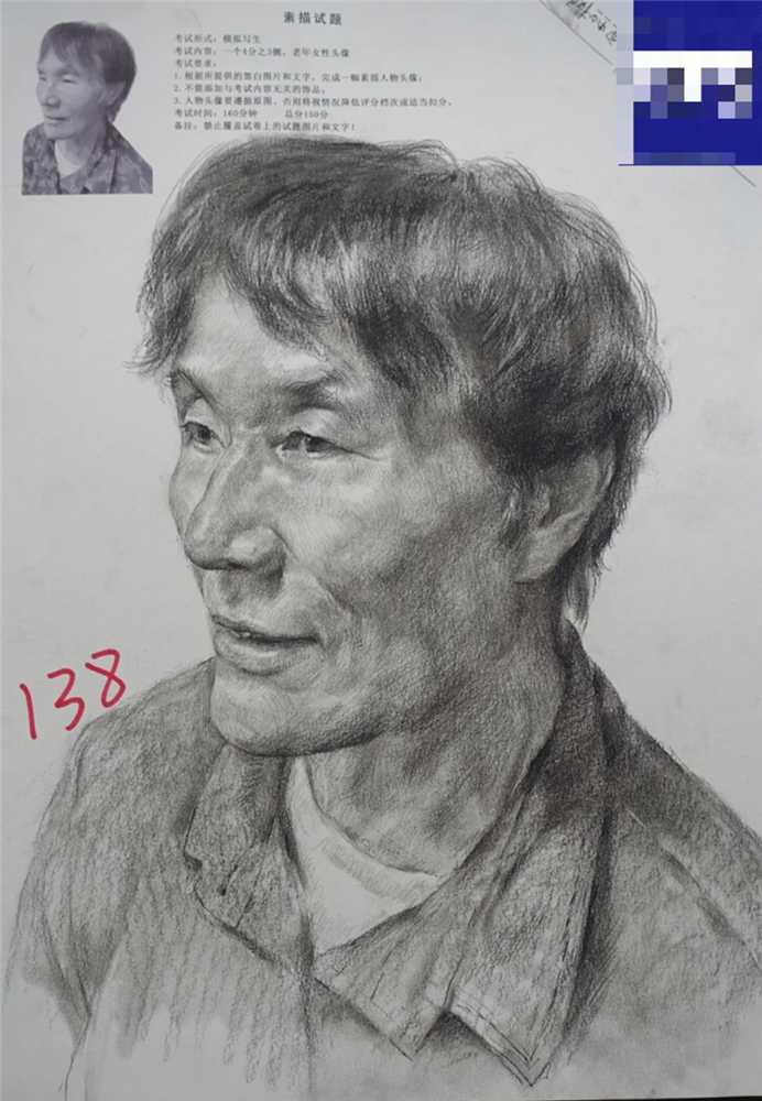 广州美术高考班分享江西三模素描高分卷，画面感很重要,02