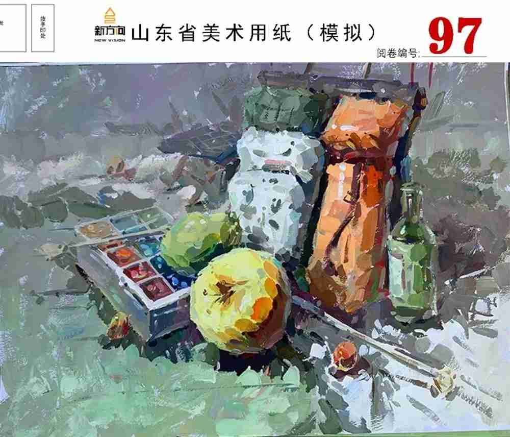21届山东美术二模高分卷，广州美术高考画室觉得是神仙打架,06