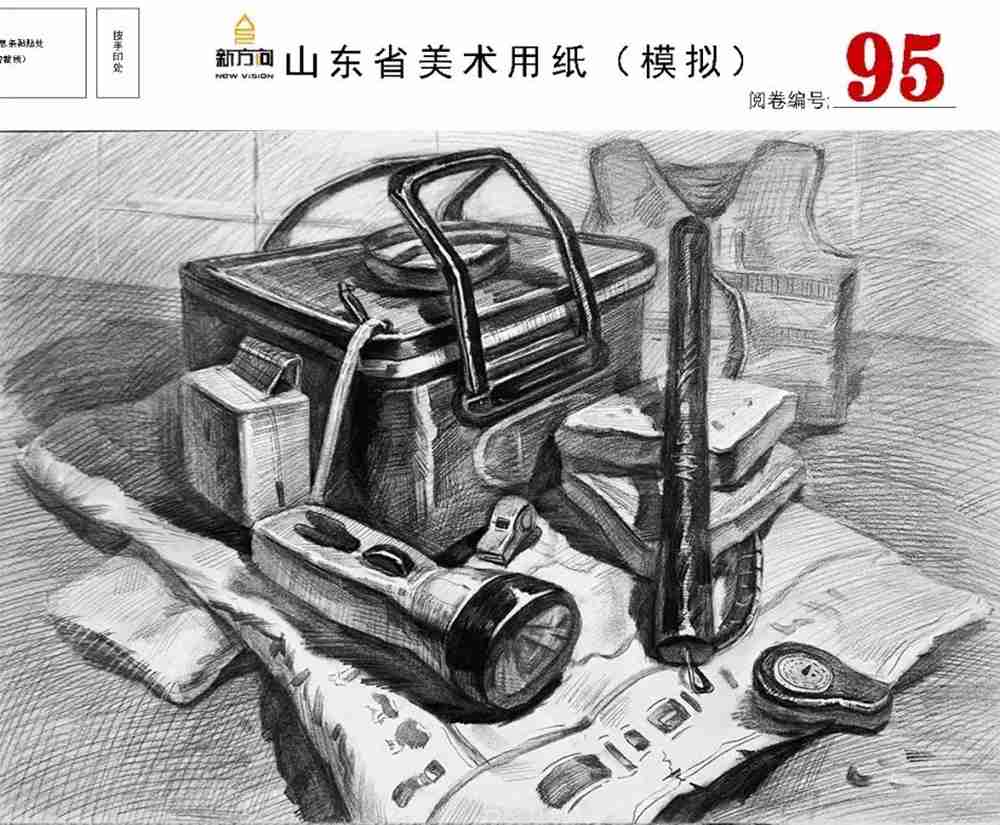21届山东美术二模高分卷，广州美术高考画室觉得是神仙打架,49