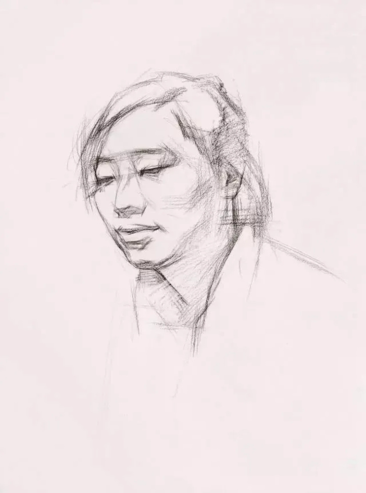 【广州画室基础巩固】女青年头像素描拿分点归纳,06