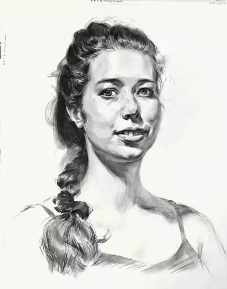 广州画室排名前十画室教学｜教你如何刻画扎大麻花辫的外国女青年,07