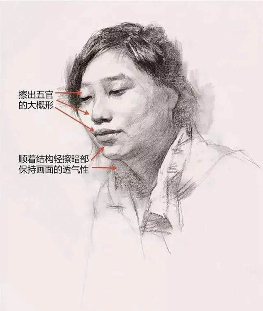 【广州画室基础巩固】女青年头像素描拿分点归纳,09