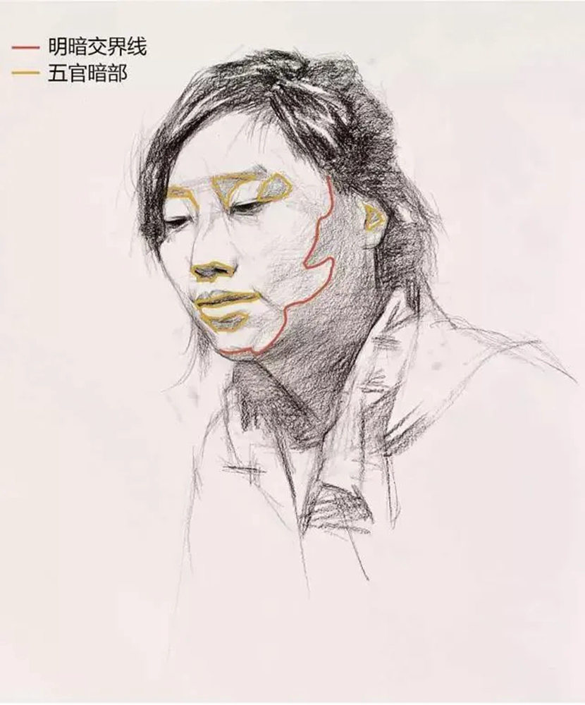 【广州画室基础巩固】女青年头像素描拿分点归纳,07