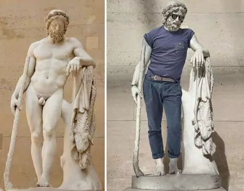 颠覆你的想象！当卢浮宫的裸体雕像穿上了衣服，这是什么名场面！图二