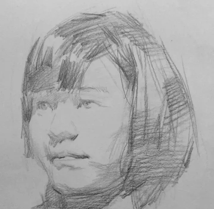  广州画室排名前三画室教你如何让你的素描头发看起来不死板粗糙有质感,48