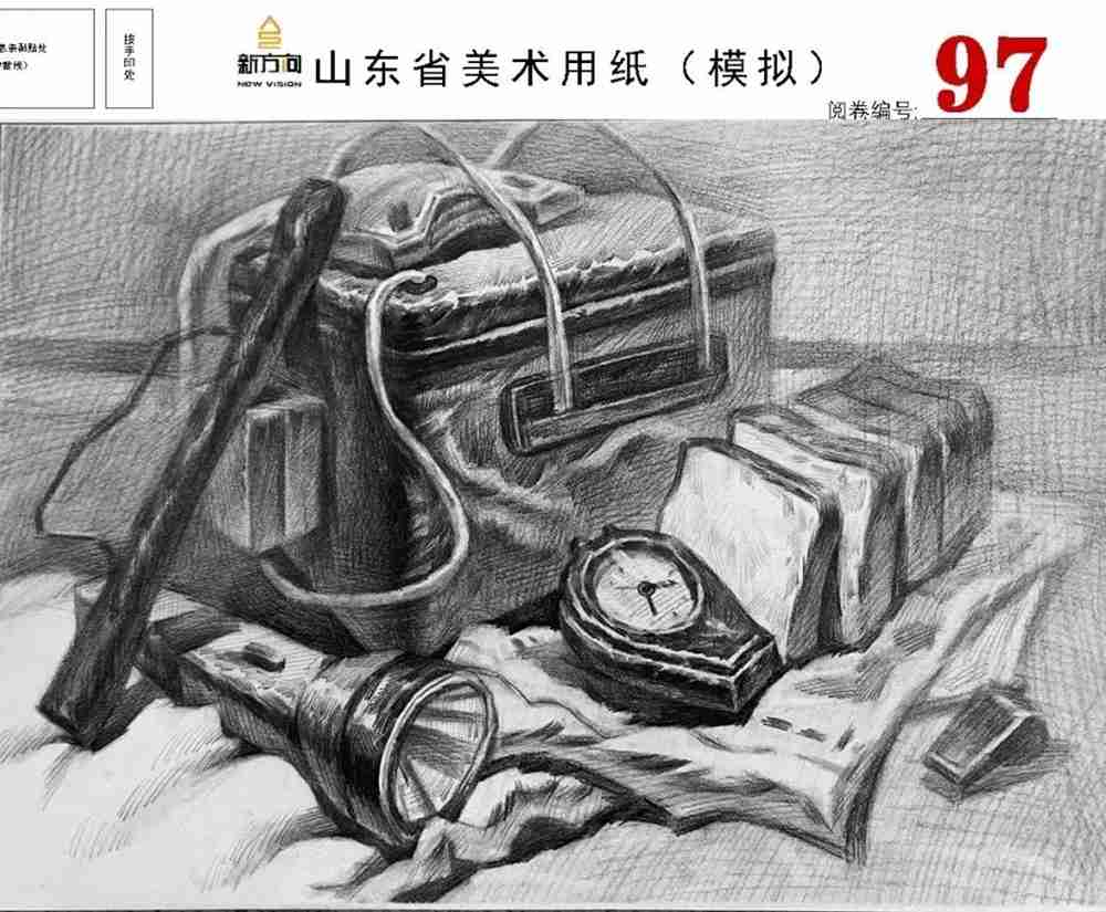21届山东美术二模高分卷，广州美术高考画室觉得是神仙打架,36