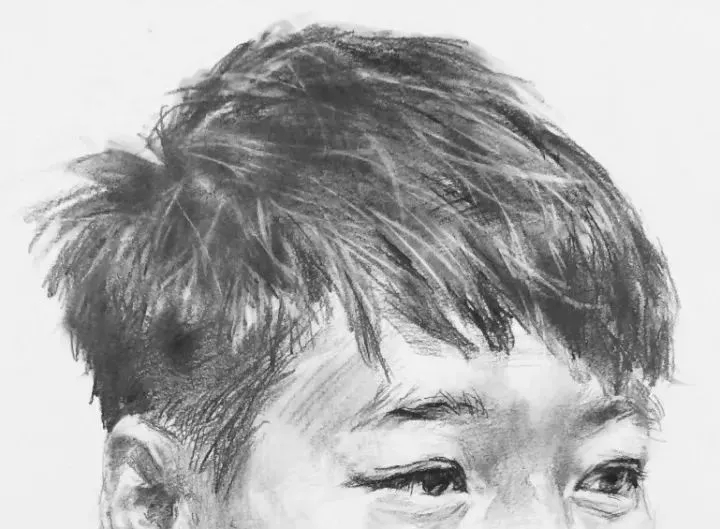  广州画室排名前三画室教你如何让你的素描头发看起来不死板粗糙有质感,45