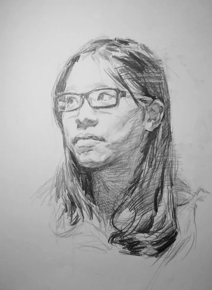 广州画室排名前三画室教你如何让你的素描头发看起来不死板粗糙有质感,64