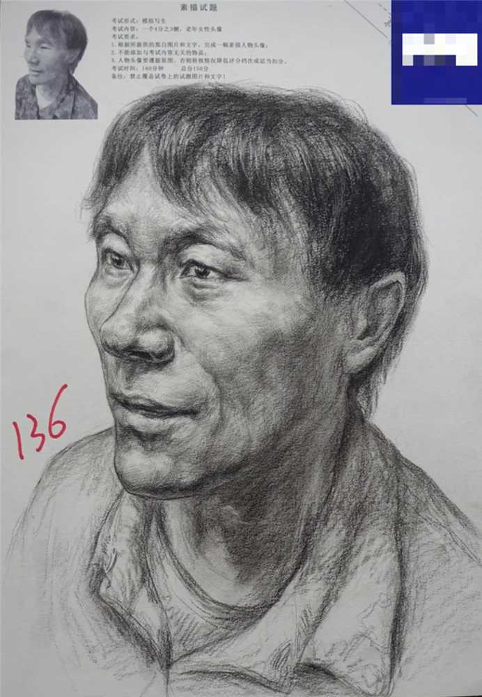 广州美术高考班分享江西三模素描高分卷,画面感很重要!