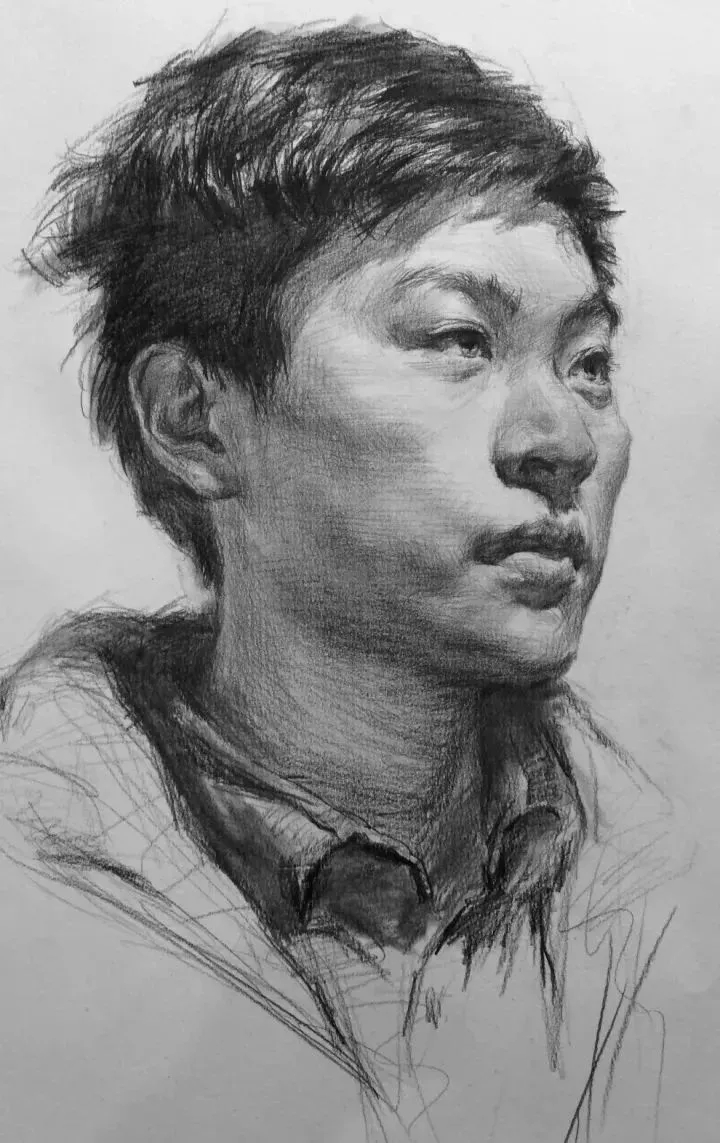  广州画室排名前三画室教你如何让你的素描头发看起来不死板粗糙有质感,41