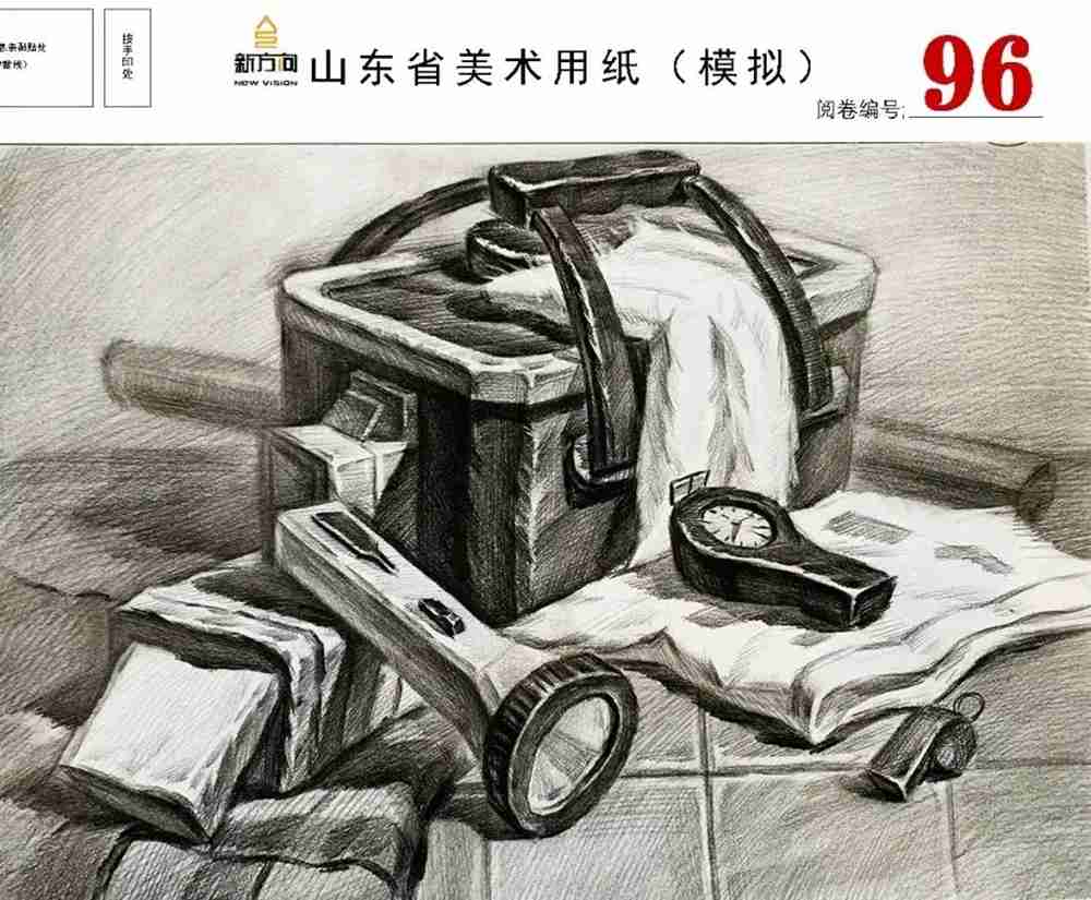 21届山东美术二模高分卷，广州美术高考画室觉得是神仙打架,44