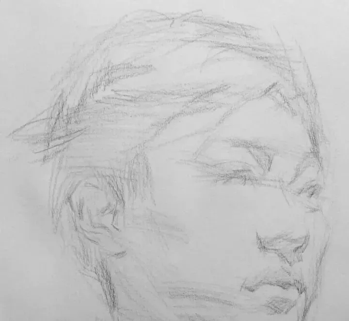  广州画室排名前三画室教你如何让你的素描头发看起来不死板粗糙有质感,37