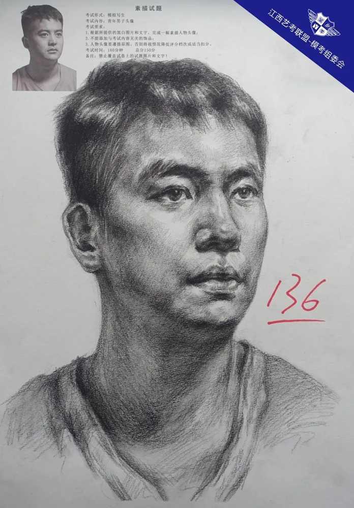 广州十大画室将各省一模素描卷放一起大pk，你找找都有哪些共同特征,37