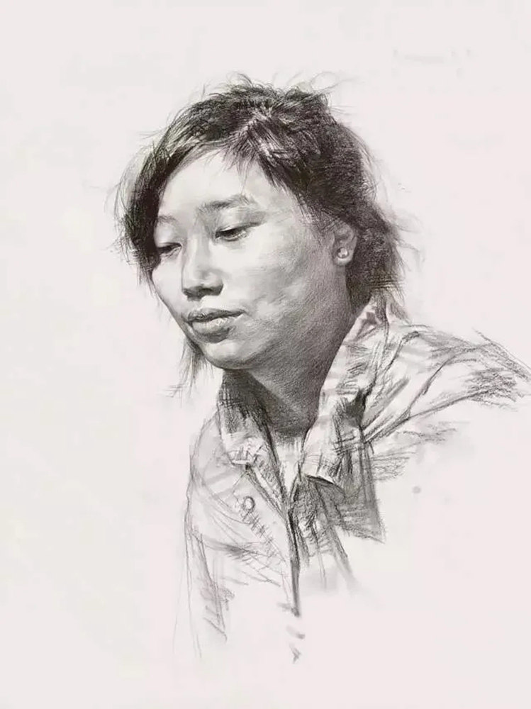 【广州画室基础巩固】女青年头像素描拿分点归纳,13